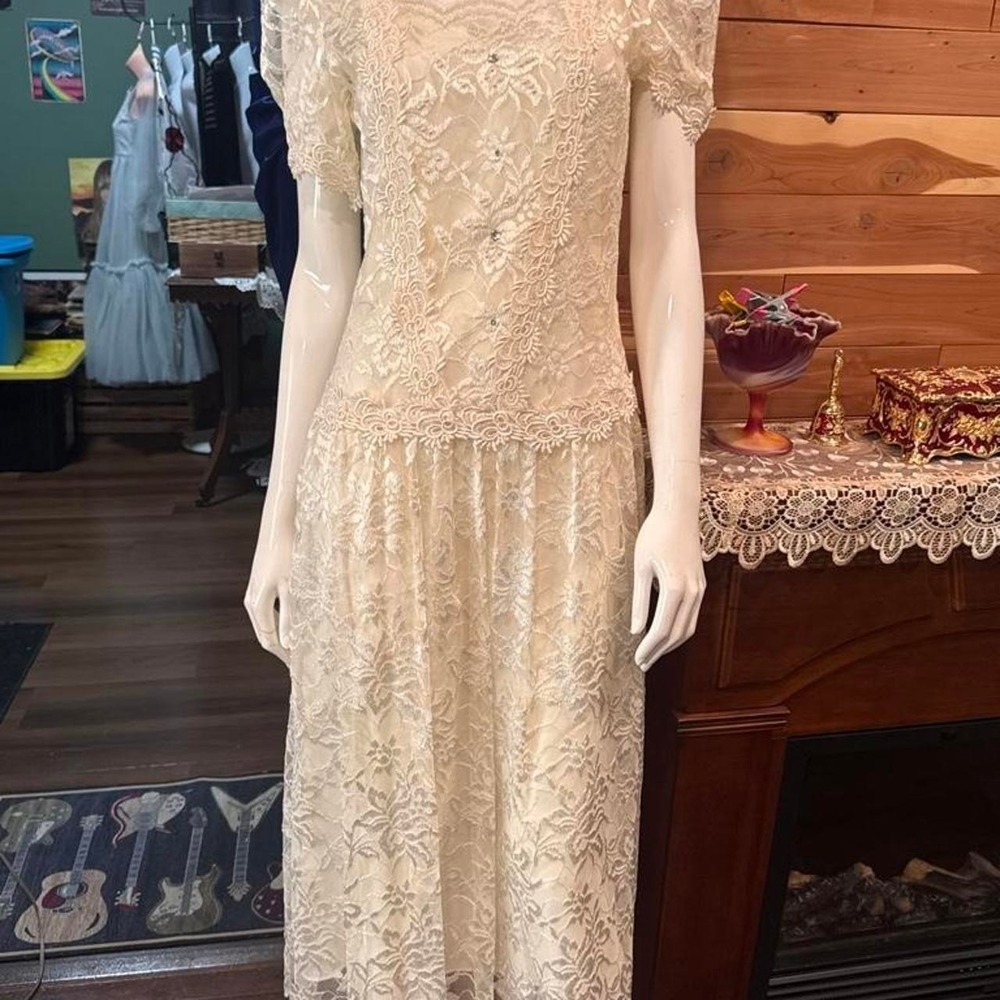 Vintage Cachet by Bari Protas 80s Victorian Revival Wedding Formal Dress late